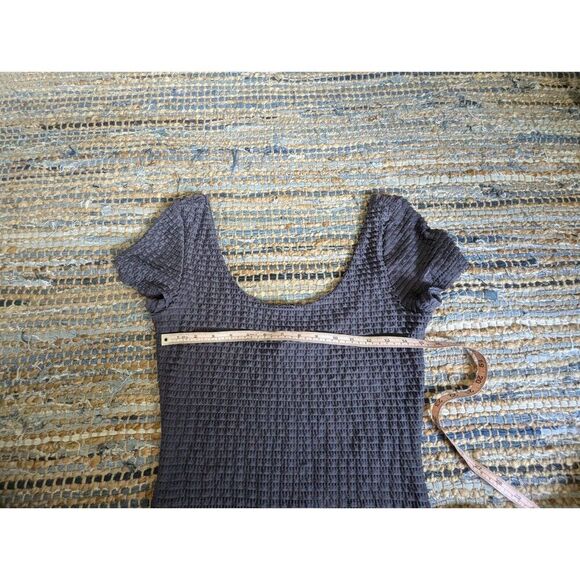 NWT M Urban Outfitters Grey Ruffle T shirt Shift Dress Mini Scoop Neck - Picture 5 of 7